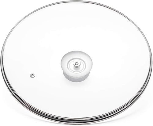 Miniatura 2 de Tapa de vidrio para sartén, sartén, sartén y tapa de sartén con mango recubierto de anillo de silicona, 12 pulgadas, transparente