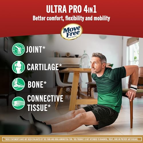 Image of Move Free Ultra Pro with Quadruple Action Joint Support - Type 2 Collagen MSM Calcium Fructoborate & Manganese - Supports Joint Cartiliage Bone Connective Tissue, 120 Tablets (30 servings)