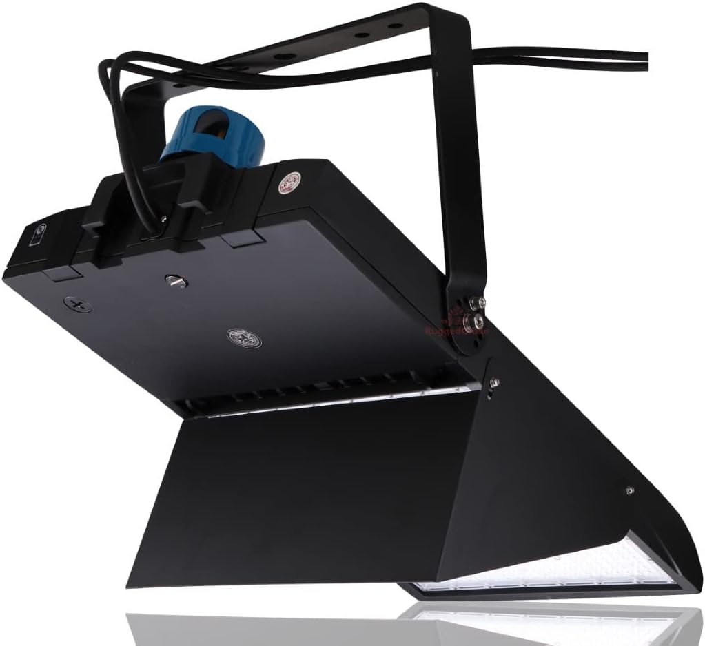 RuggedGrade Light Shield for NextGen III Series LED Parking Lot Lights | Fits 400W-500W | Black Color | 4 Pack | Outdoor Commercial LED Shoebox Light | DLC 5.1 Premium