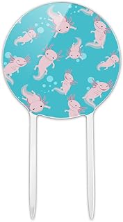 Acrylic Cute Axolotl Mexican Walking Fish Cake Topper Party Decoration for Wedding Anniversary Birthday Graduation