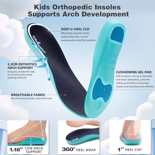 Boys Girls Kids Orthopedic Tennis Shoes: Wide Toe Box Comfortable Casual Arch Support Plantar Fasciitis Running Sneakers, Orthotic Athletic School Sport Walking Shoes for Foot and Pain Relief3