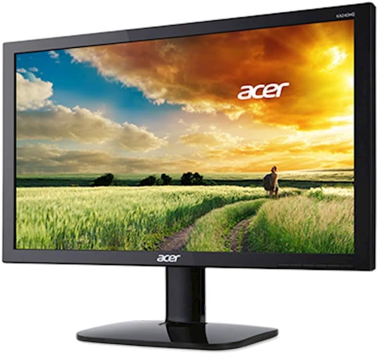 Acer KA240HQ 23.6 Inch WideScreen Monitor(Full HD, LED, Backlit, 1 ms, 100M:1, ACM, 300nits, DVI, HDMI, EURO/UK EMEA, MPRII, Acer EcoDisplay) - Black
