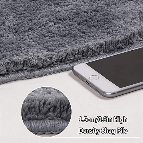 KKPW Duschvorleger Eckdusche, rutschfest Badteppich Eckdusche Aus Mikrofaser, Waschbar Badematte Halbrund, rutschfeste Unterseite, Anthrazit, 100x45 cm