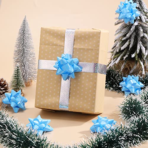 24 Large Gift Bows,3.5 Inches, Bows For Gift Wrapping And Presents,Christmas Bows,For Parties, Birthdays, Weddings Or Other Holidays. (Blue) #TOP1
