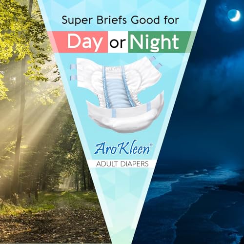 Image of AroKleen (ISI CERTIFIED) Adult Diapers Tape Style | Large (L) Size, 30 Count, Waist Size (102-150cm | 40 inch-59 inch inches), Unisex, High Absorbency, Leak Proof, Overnight Protection, Odour lock, Anti-Bacterial Absorbent Core-Pack of 3