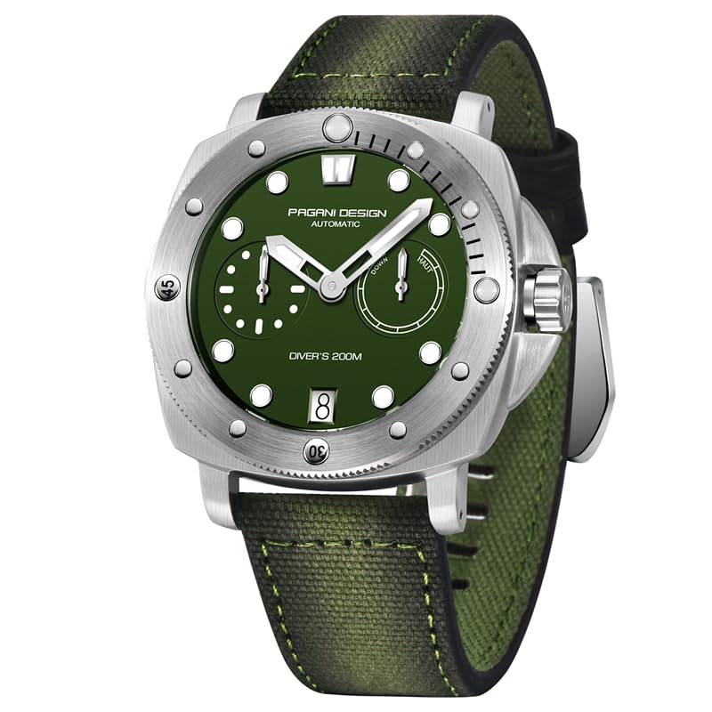 Pagani Design Orologio Automatico Da Uomo Cinturino In Nylon Resistente All'Acqua Ghiera Girevole Vetro Zaffiro Data Display