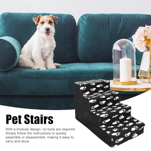 Escadas de cachorro para cama | Passos para cama de cachorro em 4 passos,A flanela confortável monta