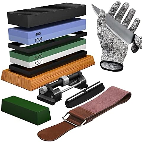 Knife Sharpening Stone Set - Premium Whetstone Sharpener Kit Cover