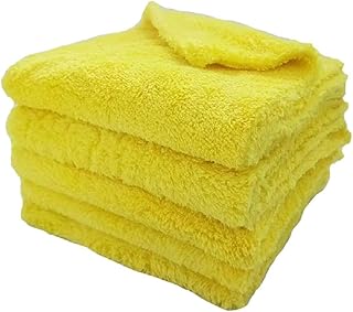 CHEYUAN Microfiber Towels for Cars，Car Drying Wash Detailing Buffing Polishing Towel with Plush Edgeless Microfiber Cloth for Cars Polishing Washing and Detailing (15.7x15.7 in. Pack of 5)