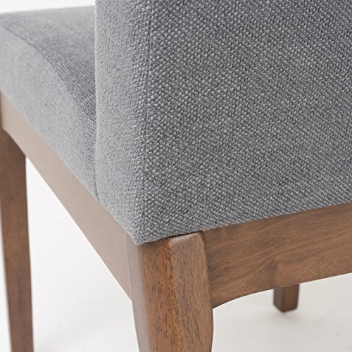 Christopher Knight Home Kwame Fabric / Walnut Finish Dining Chairs, 2-Pcs Set, Dark Grey #TOP5