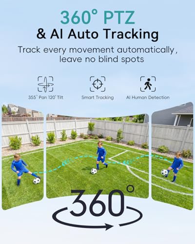 Image of ZUMIMALL 24 /7 Recording Solar Security Cameras Wireless Outdoor, 9W Solar Panel, 2K AOV Cameras for Home Security, 360 Auto Tracking, Color Night Vision, 2.4GHz WiFi, 512G Local Storage(Not Include)