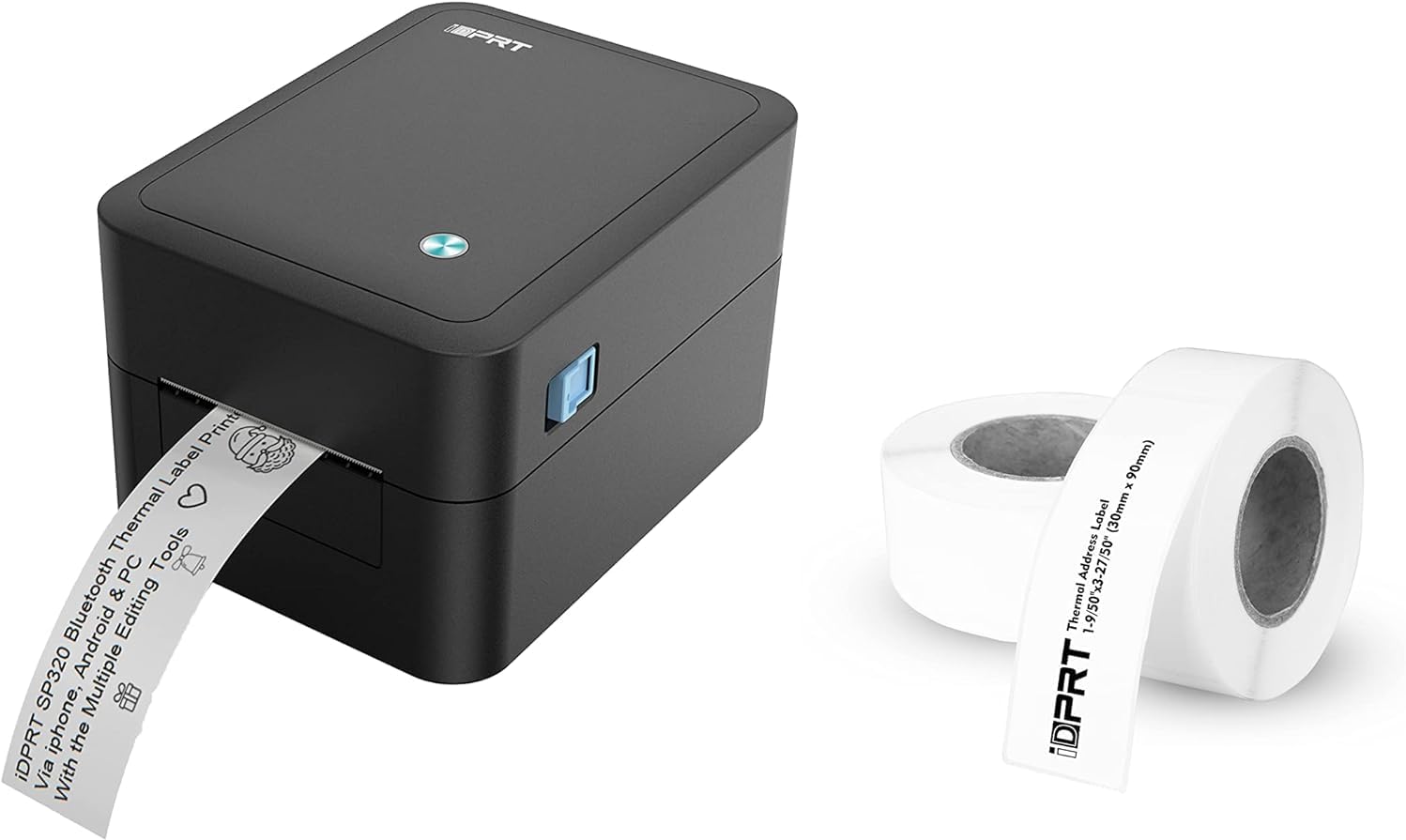 iDPRT Label Maker with 600pcs Labels(2 Rolls of 300pcs