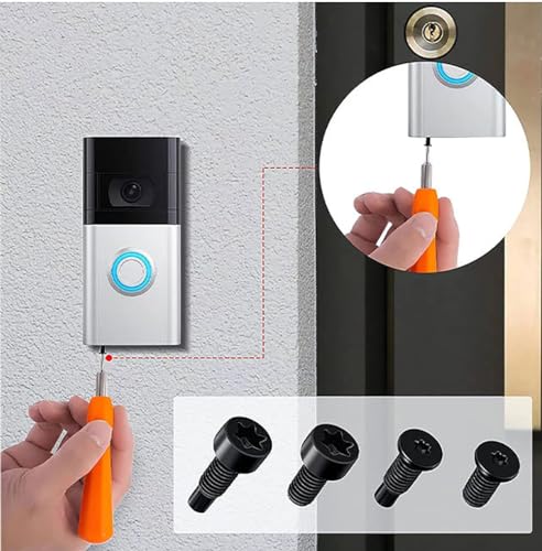 Ring Türklingelschrauben,16 PCS Türklingel Sicherheitsschrauben Türklingelschrauben Ersatz Türklingelschrauben Doorbell Türklingelschrauben Ersatz für die Meisten Modelle