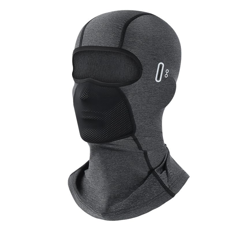Balaclava Face Mask Summer Cooling Neck Gaiter with Glasses Holes Balaclava Ski Helmet for Motorcycle Cycling Sun Protection Breathable Sports Face Balaclava UV Protector Scarf Head Cover Grey
