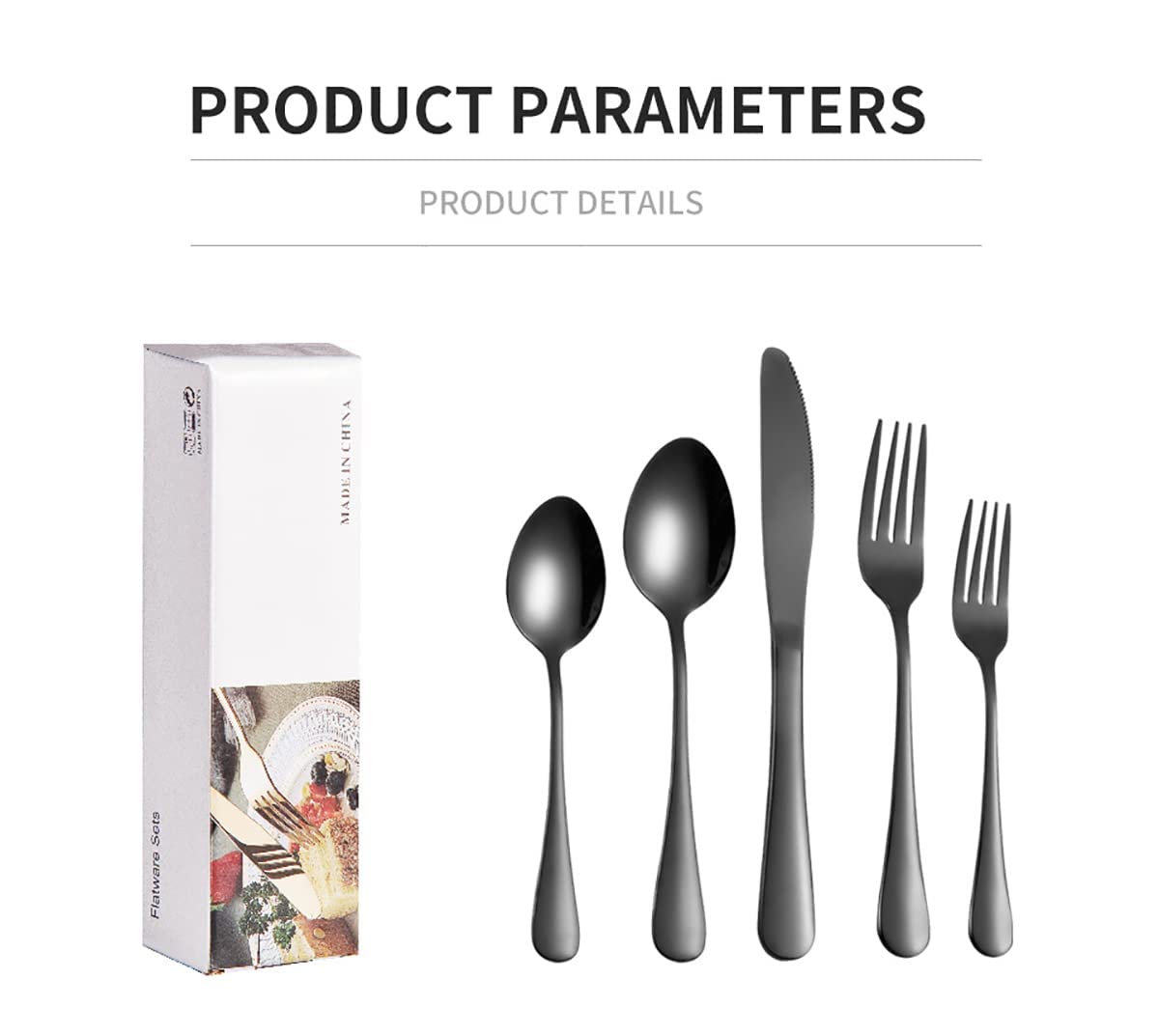 Matte Farbe Besteck-Set für 4, 20-teiliges Edelstahl-Besteck-Set für Zuhause, Küche, Restaurant, Hotel, Küchenutensilien-Set, hochglanzpoliert, Luxuriöses Besteck