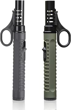 Ambrogio.L Jet Torch Lighters,2 Pack,Windproof Butane Torch Lighter,Refillable Gas Torch for Camping,Grill BBQ Fireplaces Candles Empty
