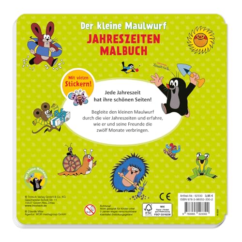 Trötsch Der kleine Maulwurf Jahreszeitenmalbuch Sticker und Malbuch: Beschäftigungsbuch Stickerbuch Malbuch