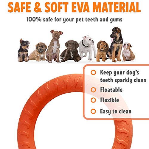 Dog Training Ring Fitness Tool Flying and Floatable Disc Interactive Pet Toy for Small Medium Large Dogs (Small to Medium)