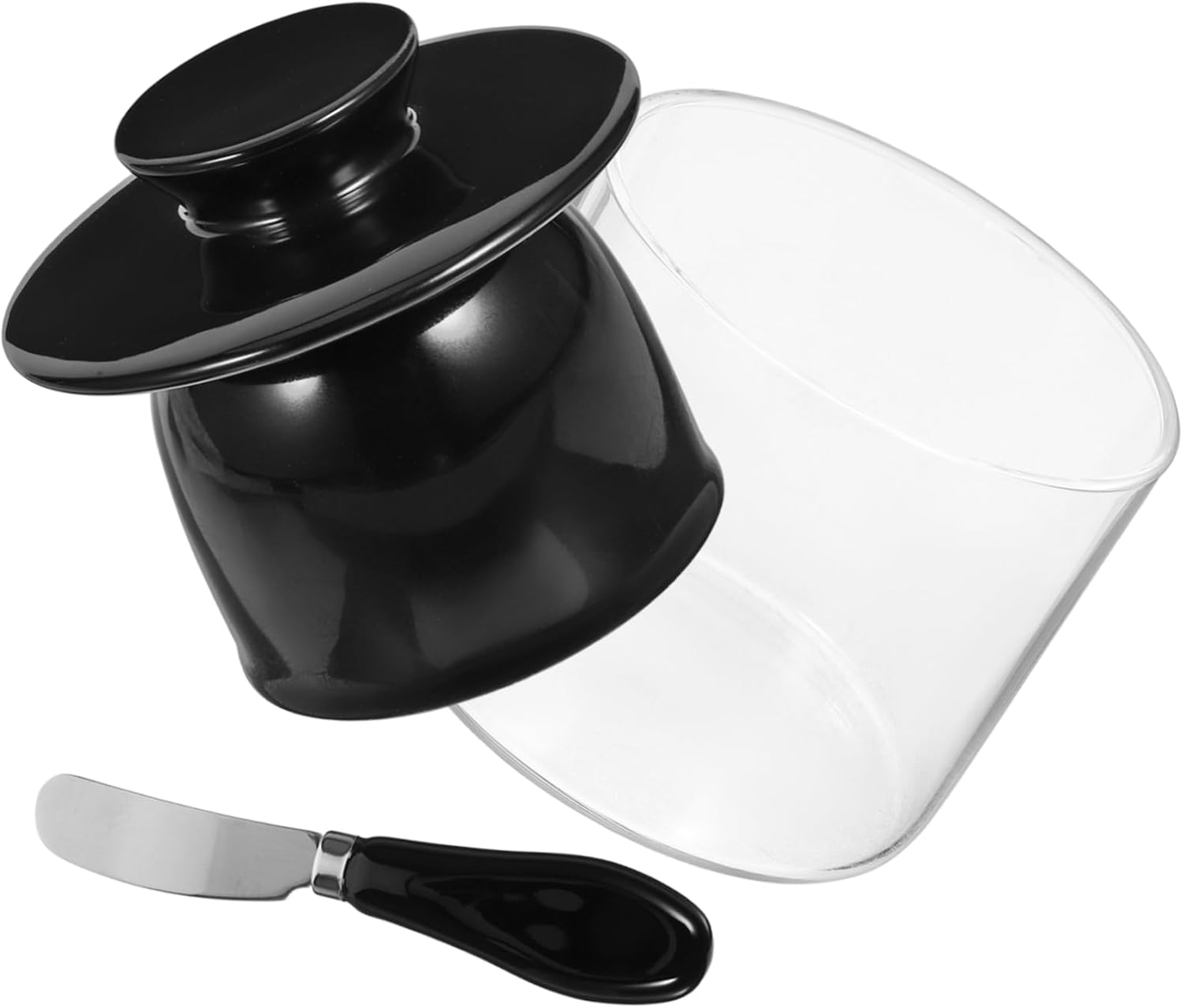 1set Ceramic Butter Lid Butter Storage Jar for Fresh Spreadable Stylish Kitchen Keeper for Countertop Use and Refrigerator Storage