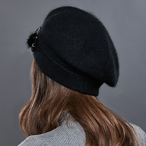 Winter French Beret For Women 100% Angora Wool Classic Beret Beanie #TOP2