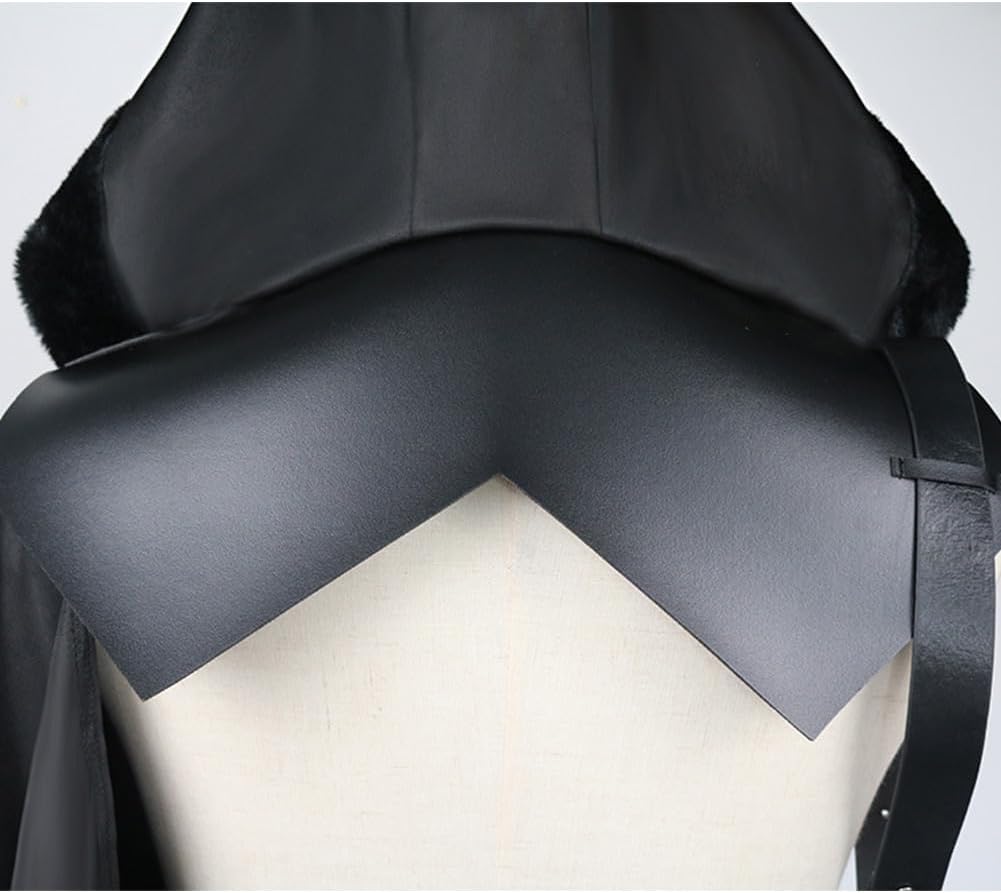 Medieval Cloak Men Renaissance Shoulder Shawl Half Cape Black Cloak with Hood Lace Up Outfits