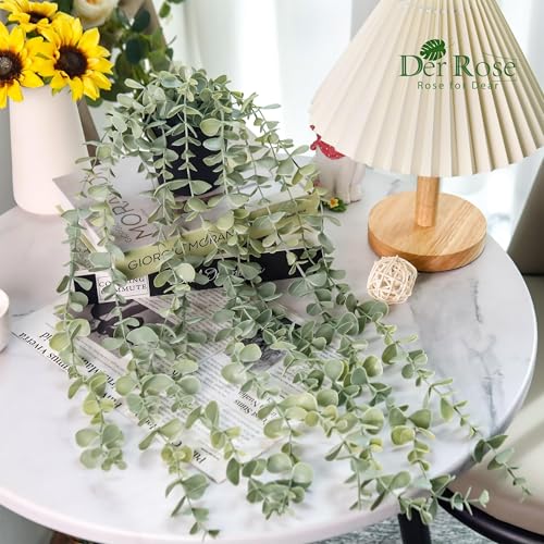 Der Rose Fake Plants Hanging Artificial Faux Plant Potted Eucalyptus Plants for Indoor Boho Bedroom Bathroom Home Wall Shelf Decor - Cosy Home Interiors Der Rose Fake Plants Hanging Artificial Faux Plant Potted Eucalyptus Plants for Indoor Boho Bedroom Bathroom Home Wall Shelf Decor - Image 2