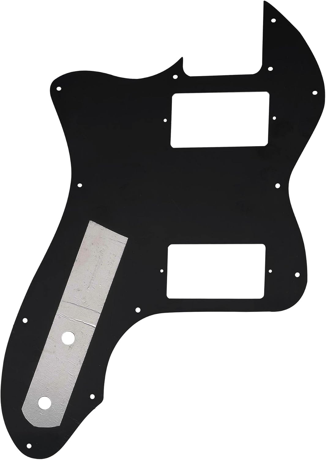 Musiclily Pro 12 Holes Covered HH Guitar Pickguard For USA/Mexico Fender 72 Tele Thinline Style Electric Guitar, 4ply Black Pearl - Image 4