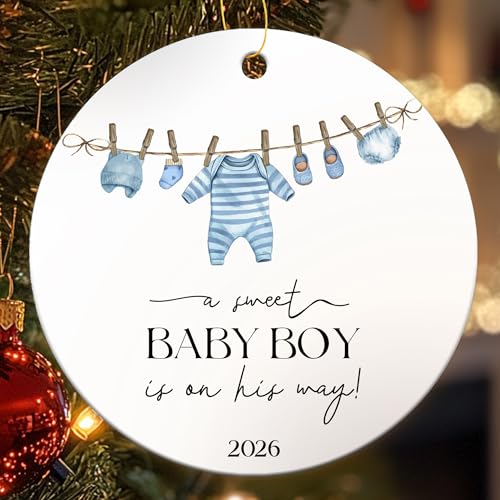 Baby Boy Coming Soon Ornament