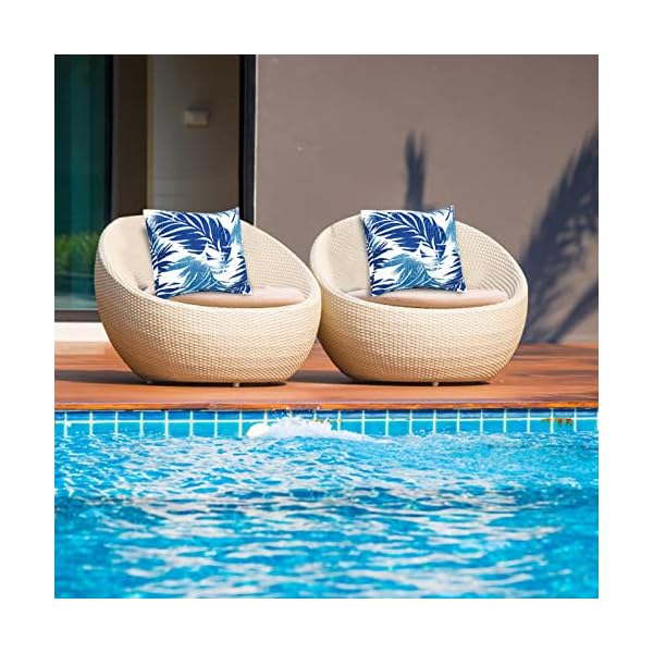 Jmgbird outdoor pillows waterproof set of 2 outdoor throw pillows with insert included 1818 inch outdoor pillows for patio furniture  urban country home decor