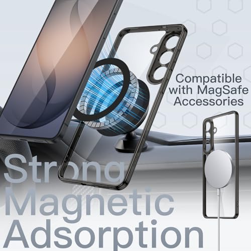 Image of JETech Magnetic Slim Cover Case for Samsung Galaxy S26 Plus, Compatible with MagSafe, Camera Lens Full Protection, Ultra-Thin Lightweight Clear Minimalist Protective Phone Cover (Black)