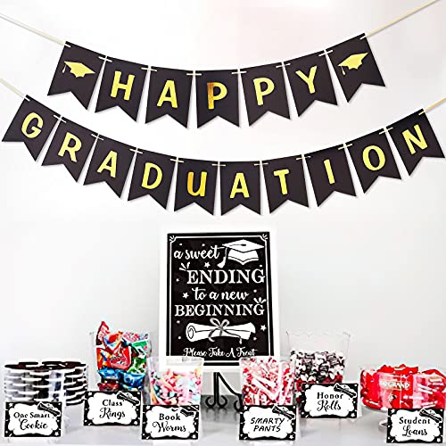 Partywoo Graduation Banner 2023, Black And Gold Graduation Banners, Graduation Signs And Banners 2023, Graduation 2023 Banner, Graduation Decorations 2023, Happy Graduation Party Supplies 2023 #TOP3