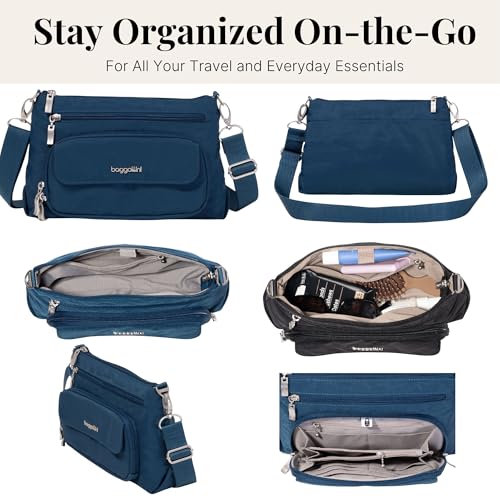 Image of Baggallini Original Everyday 11x7.5 Crossbody Bags Rfid Protected Lightweight Nylon Zippered Travel Purse