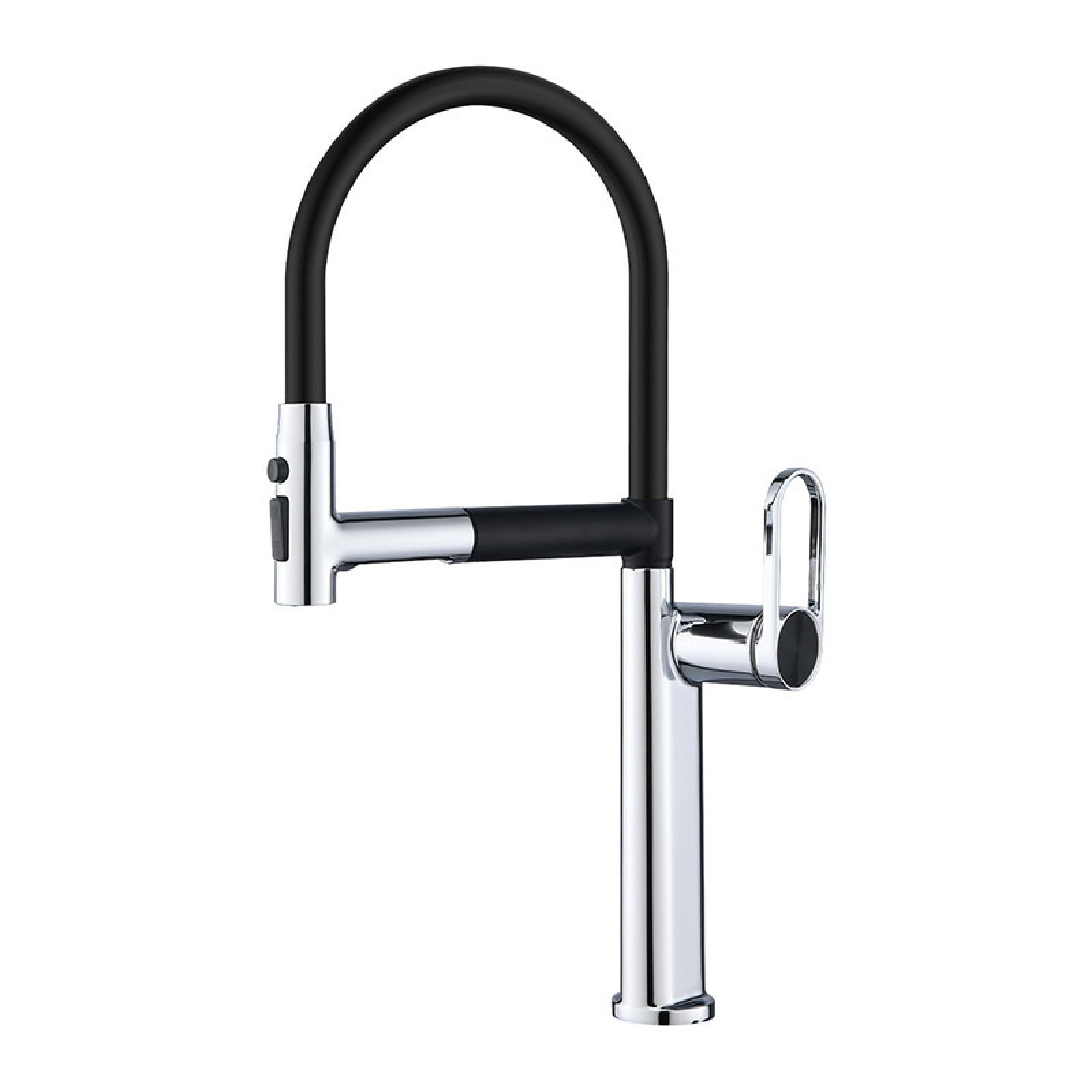 Fanjubei Electroplating Copper Kitchen, Multifunctional Pull-Out Hot And Cold Rotating Faucet, Electroplated