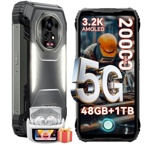 Blackview Xplore 2 Robustes 5G, 20000mAh Outdoor Smartphone Android 15,48GB+1TB Baustellenhandy, 6.73”FHD+ AMOLED 120Hz, 50MP+20MP, IP68/ Fingerabdruck/MTK 8300/NFC/467LM Outdoor Handy Ohne Vertrag