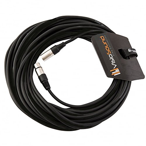 VisioSound Male to Female XLR Mic Lead/Balanced Microphone/Mic Patch Cable / 7 Colours 20m Black