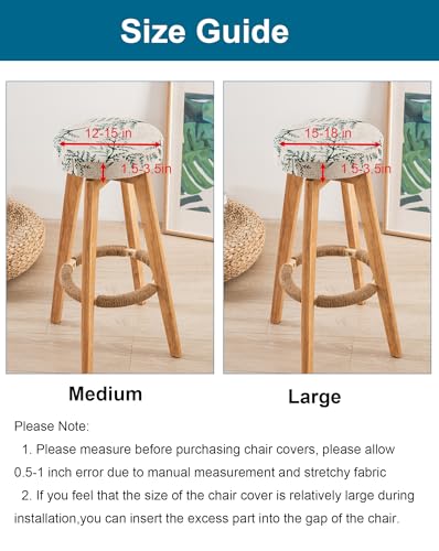 Image of CRFATOP 6 Pack Waterproof Bar Stool Covers Round Seat Slipcover,M,14