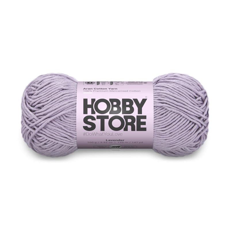 Image of Cotton - Aran Yarn - 100% Mercerised Cotton Aran Yarn for Crochet & Knitting Durable Home Decor (1 ball /100 g) - 422 Lavender | Magic Needles