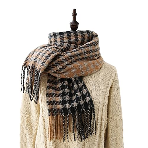 Sciarpa Morbida Donna Inverno Sciarpa Scozzese Frange Calde Sciarpe ispessite Donne Autunno Aria Condizionata Scialle Avvolgenti Sciarpa Multifunzionale