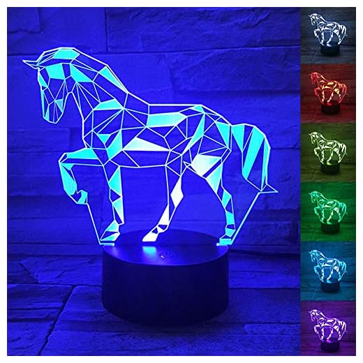 WANTASTE 3D Horse Lamp, Optical Illusion Night Light for Room Decor & Nursery, Cool Birthday Gifts & 7 Color Changing Toys for Kids, Girls, Boys & Horse Lovers