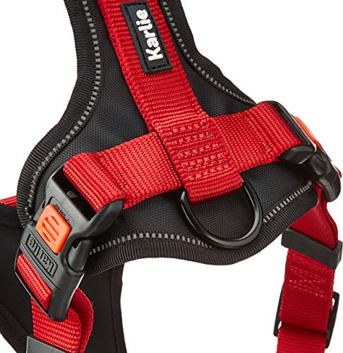 Karlie Art Sportiv Premium Y-Geschirr, Hundegeschirre, Nylon, Rot, 60-76x2,5 cm