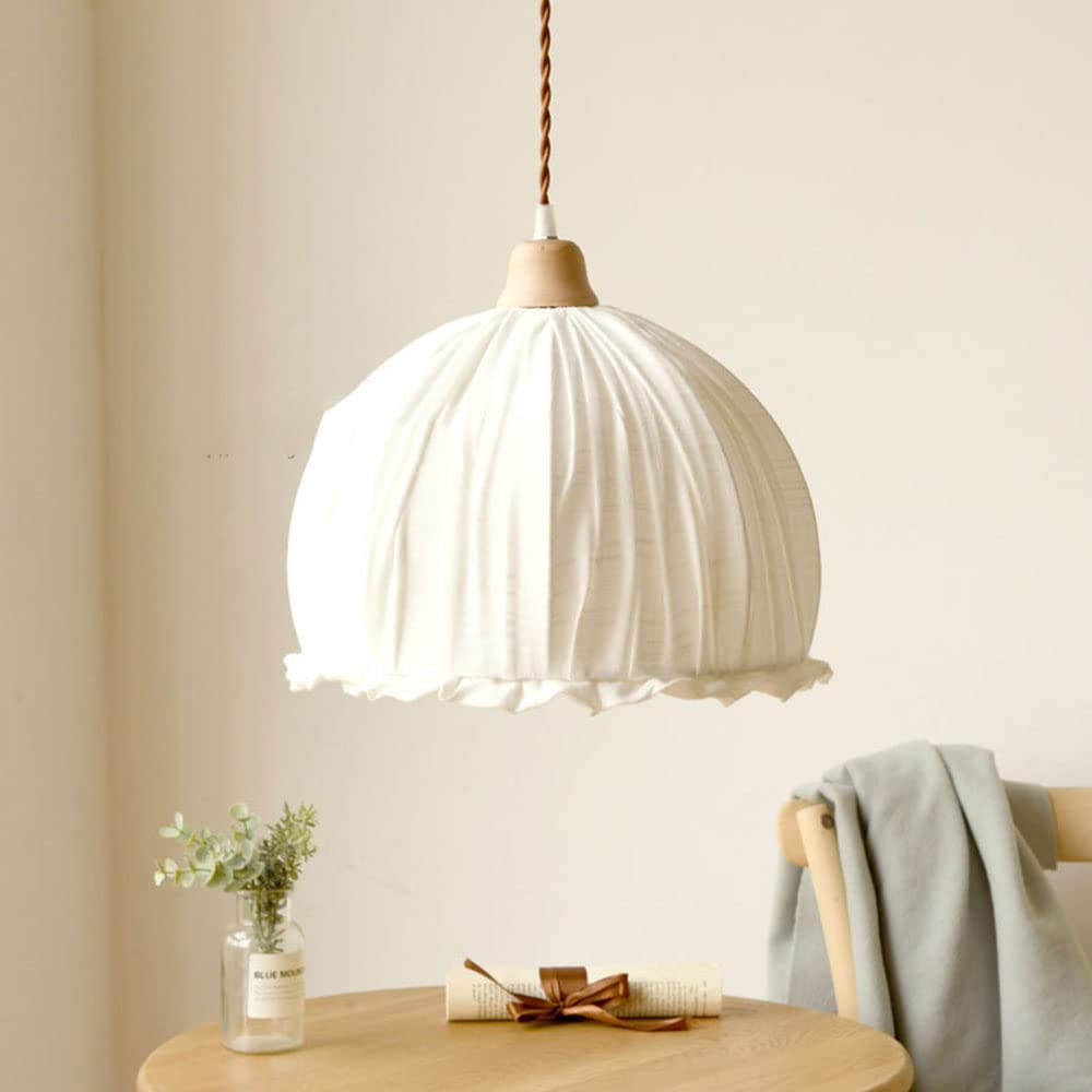 Bawełna I Lniany Zagłówek Lampa Wisząca Sufit Mała Wisząca Dekoracja Świetlna Pojedyncza Głowica E27 Lampa Wisząca Regulowana Wysokość Abażur Z Tkaniny Styl Skandynawski Do Salonu Kuchnia