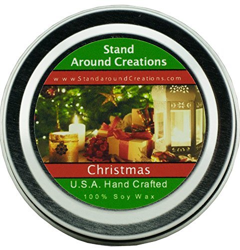 Premium 100% All Natural Soy Candle - 2 oz Tin Christmas: Orange Spice Notes from The Kitchen, fir and Pine Notes from The Christmas Tree. Infused w/Orange and Pine Essential Oils.
