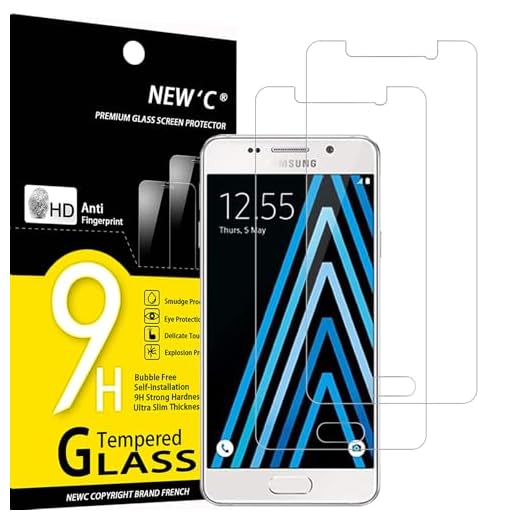NEW'C 2 Stück für Samsung Galaxy A3 2016 für Panzerglas, Frei von Kratzern, 9H Härte, HD Displayschutzfolie, 0.33mm Ultra-klar, Ultrabeständig
