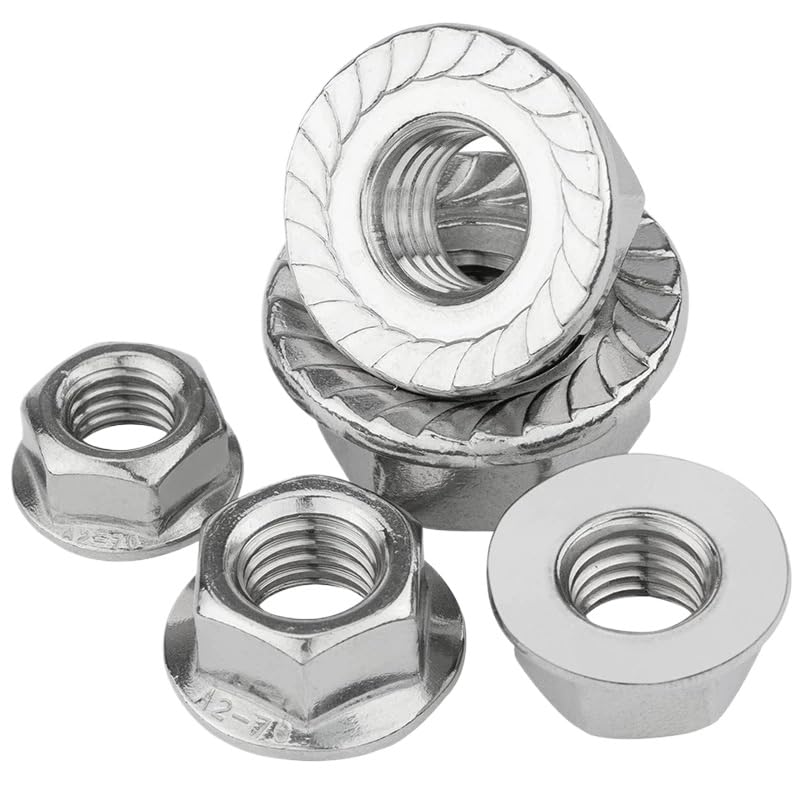 SS304 Stainless Steel Prevailing Torque Type All-Metal Hex Nut Non-Serrated Flange (100,M4)