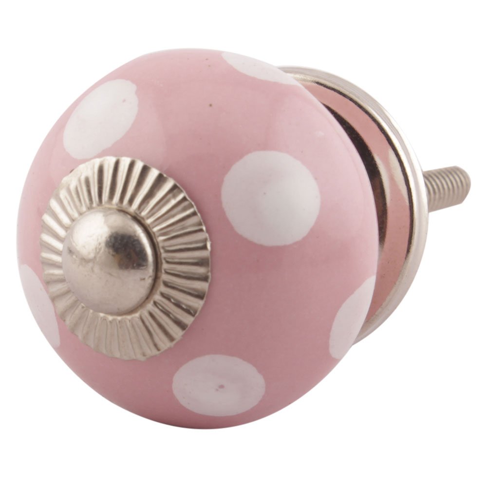 IndianShelf 4 Piece Pink Polka Dot Ceramic Drawer Knobs for Kitchen Cabinet Hardware Door Decorative Dresser Pulls Luxury Opulence (B07Q223C3R) Amazon Price History, Amazon Price Tracker