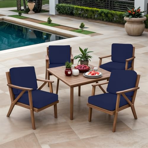 Favoyard Outdoor Deep Seat Cushion Set, 22 x 22 Inch, Blue by Favoyard - Used condition - Image 6