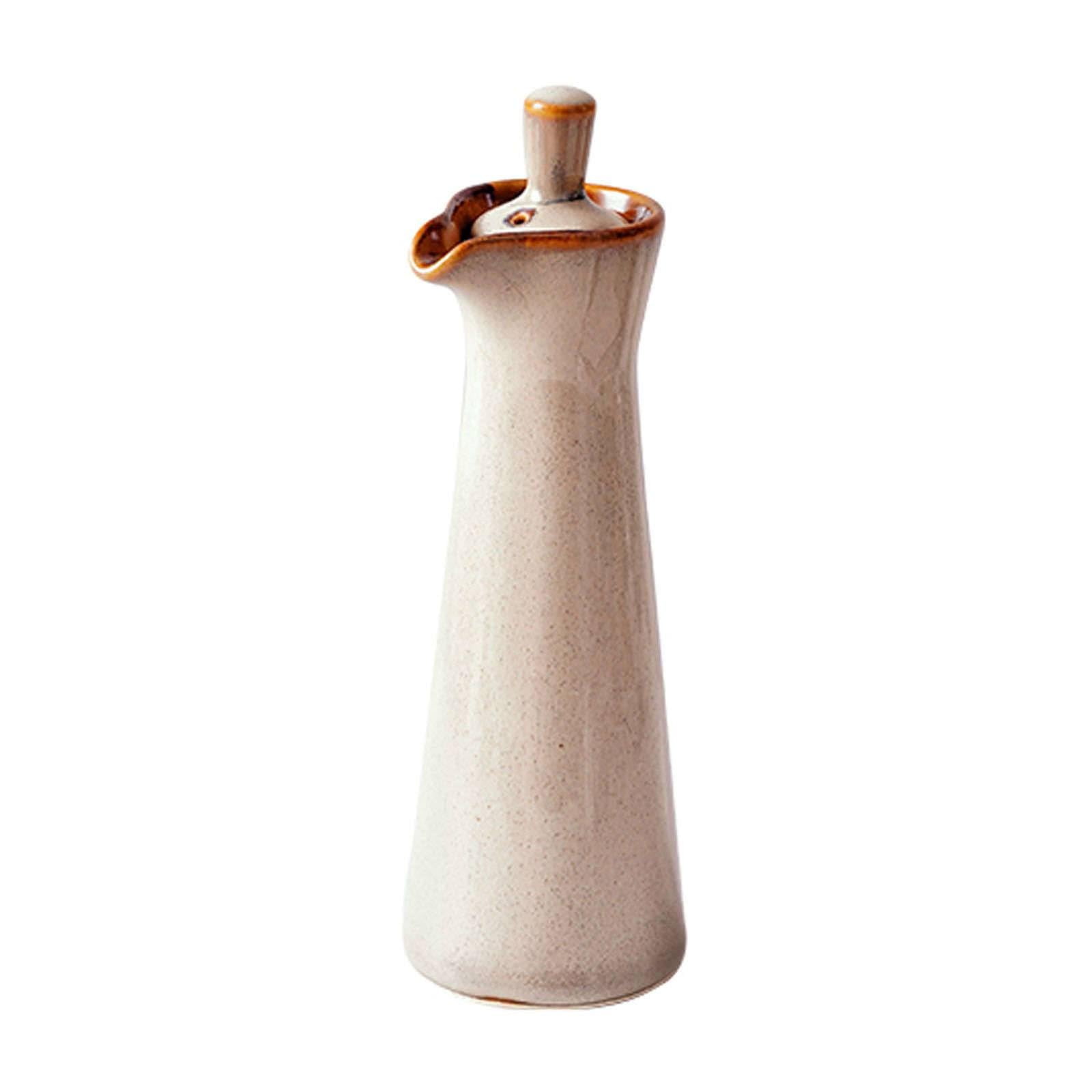 WIHXES Traditional Japanese Ceramic Soy Sauce Dispenser - 120ml Pottery Soy Sauce and Vinegar Bottle (Gray,120ml)