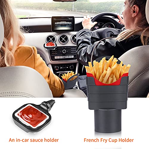 Fowecelt 3 Piece Chip Fries Cup Holder Car Sauce Holder Car Fries Holder Dip and Sauce Holder Clip Set - Image 4