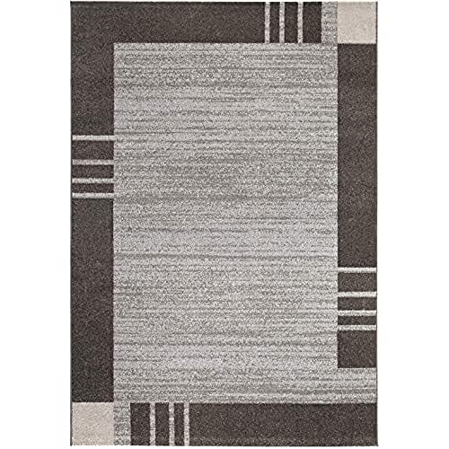 andiamo Webteppich Sant Jordi Bordüre Modern Kurzflor Polypropylen Teppich Barro, marrón, 80 x 150 cm
