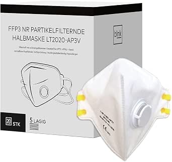 Lot De 6 Masques FFP3 NR Coque - Protection Maximale 99%, Clip Nasal Ajustable, Certifié CE - Professionnel